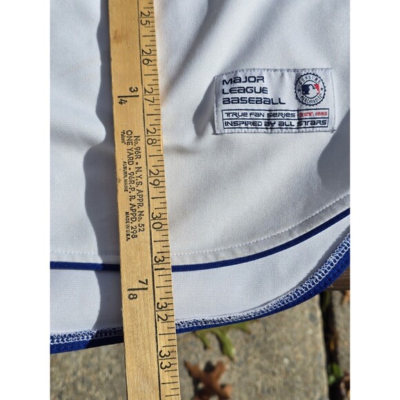 True Fan Philadelphia Phillies Baseball Jersey Men’s Sz XL EUC White Red Blue - Picture 10 of 13